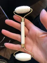 Rodillo de Jade blanco para masaje Facial, rodillo de Jade blanco para estiramiento Facial, herramientas de masaje Facial para mentón, cuello, cuidado de la piel