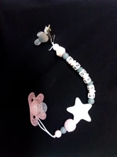 Clip de Maniquí de cabeza de ratón personalizable, Clip de chupete de silicona para bebé, cadena de soporte para chupete de bebé, regalo