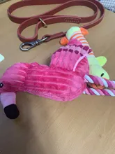 Limpieza de dientes juguete interactivo de dibujos animados Animal Flamingo de algodón en forma de perro de juguete de cuerda productos para entrenamiento de mascotas juguetes masticables para mascotas 1 Uds