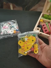 Caja de Herramientas de madera para niños, juego de simulación, Montessori educativo, tuerca, tornillo de desmontaje, herramienta de carpintero de reparación