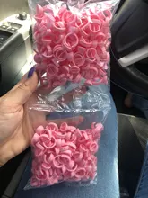 Gorros desechables con Microblading para maquillaje permanente, anillo rosa para tatuaje, taza para tinta, accesorios para tatuaje, 100 Uds., S/M/L