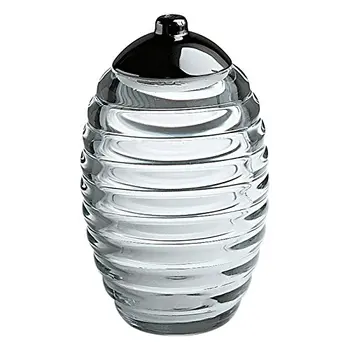 

Alessi - TW02 - Sugar jar Spargizucchero glass crystal clear, with lid stainless steel polished. Tableware