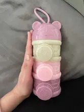 Caja portátil de almacenamiento de alimentos para bebé, oso antiniebla DE 3/4 capas, caja de polvo de leche de cereales esencial con apertura lateral, recipiente para aperitivos para bebés pequeños