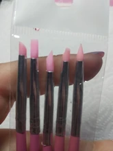 5 unids/set de Arte de uñas de silicona cepillo de pluma de madera grabado repujado hueco cerámica forma de escultura de arcilla que salpican esmalte de uñas para manualidades herramientas