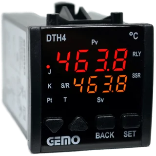 DTH4-230VAC; Gemo Low Cost Auto-tune PID Digital Temperature Controller Control output may be relay or SSR or Relay+SSR at the s
DTH4-230VAC; Gemo Low Cost Auto-tune PID Digital Temperature Controller Control output may be relay or SSR or Relay+SSR at the s