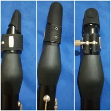 Boquilla de goma de tamaño mediano negro, blanco cabezal de tapa protectora para boquilla de clarinete saxofón Tenor Alto