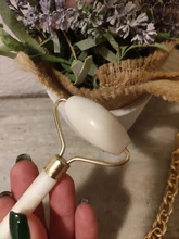 Rodillo de Jade blanco para masaje Facial, rodillo de Jade blanco para estiramiento Facial, herramientas de masaje Facial para mentón, cuello, cuidado de la piel