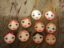 Matryoshka rusa, 10 Uds., mezcla de 12mm/18mm/20mm/25mm, cabujones redondos de cristal para hacer fotos