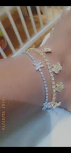 Caraquet-tobillera de mariposa de cristal con diamantes para mujer, pulsera de tobillo con cadena ostentosa de diamantes de imitación, joyería para playa y pies descalzos para mujer 2021