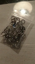 50 unids/bolsa de acero inoxidable gancho de anillos de Pesca 3 #/4 #/5 #/6 #/7 #8 # anilla con doble abertura accesorios para herramientas de pesca conector de anillos planos