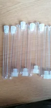 Tubo de ensayo de plástico transparente, 10 Uds., 15x150mm, con tapa, suministros para experimentos de laboratorio de oficina