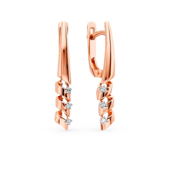 Gold earrings with diamonds sunlight sample 585
Gold earrings with diamonds sunlight sample 585