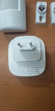 Timbre de puerta inalámbrico con Sensor de movimiento, PIR Store, bienvenido, para visitante, con enchufe para UE/EE. UU.