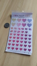 Pegatinas decorativas para la agenda, 2 hojas (100 uds) con bonito gradiente de corazones amorosos