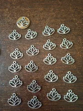 Cabeza de flor de loto de tres colores, colgante de Yoga para meditación, fabricación de joyas artesanal, 14x16mm, 20 Uds.