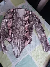 Body de leopardo con cuello de pico para mujer, Tops de malla de manga larga, bodys sexys Retro Para primavera y otoño 2020