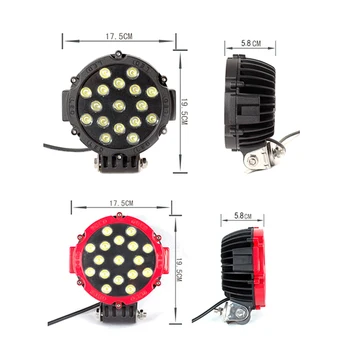 ECAHAYAKU 1PCS 7 Inch Round 51W Led Work Light/Driving Light Spot/Flood IP67 6000K for Pickup Jeep SUV Offroad Boat Car LED Lamp
ECAHAYAKU 1PCS 7 Inch Round 51W Led Work Light/Driving Light Spot/Flood IP67 6000K for Pickup Jeep SUV Offroad Boat Car LED Lamp
