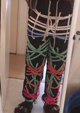 CM YAYA Streetwear mujeres de cuerdas pantalones de cintura alta pantalones de Hip Hop deportiva deportes Jogger pantalones de chándal