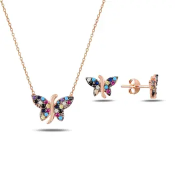 Angemiel 925 Sterling Silver Mixed Color Zircon Cubic Zirconia Butterfly Set - Rose Gold Plated
Angemiel 925 Sterling Silver Mixed Color Zircon Cubic Zirconia Butterfly Set - Rose Gold Plated