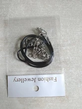 Colgante de plata tibetana para motocicleta, gargantilla de cuero negro, joyería hecha a mano