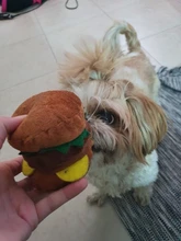 Juguetes de felpa para mascotas, patatas fritas, hamburguesa, perro, juguete divertido e interactivo para masticar morder