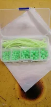Cuentas de pesca luminosas, tubo de 170 unids/set de cuentas flotantes de goma suave, accesorios de manga de tubo de aparejo de pesca