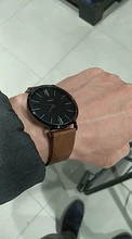 Yazole-Reloj de cuarzo ultrafino para hombre, resistente al agua, Simple, negro