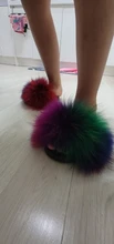 Fur Slippers Rainbow-Shoes Flip-Flops Slides Furry Fluffy Girls Kids Summer Children