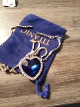 Colgante collar con corazón de Titanic de OCéANO AZUL corazón amor para siempre + bolsa de terciopelo
