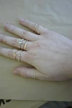 Yobest-Conjunto de anillos Vintage bohemios para mujer, juego de sortijas geométricas con forma de media Luna Dorada para mujer, conjunto de anillos con personalidad de cristal, regalo de joyería para fiesta