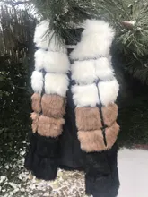 Chaquetas de piel sintética sin mangas para mujer, chaleco largo de piel de zorro de imitación, chaqueta de felpa gruesa y cálida de talla grande a la moda para invierno