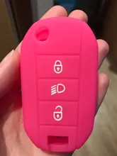 ZAD funda de silicona para llave del coche caso piel shell titular conjunto para Peugeot 3008 de 208 de 308 RCZ, 508, 408, 2008, 407, 307, 4008 3 funda de botón de llave