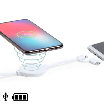 USB cable with Lightning, USB-C and Wireless Charger White 146259
USB cable with Lightning, USB-C and Wireless Charger White 146259