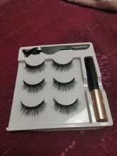 Moda mujer 3 pares magnético delineador de ojos Set de pestañas postizas pegamento libre de imán de las pestañas de Bushy rizado pestaña extender maquillaje