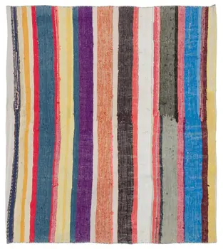 Handmade Multicolor Vintage English Striped Rug Area Rug 182x156 Cm-5'12''X5'1''
Handmade Multicolor Vintage English Striped Rug Area Rug 182x156 Cm-5'12''X5'1''