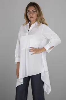 BLUE WHİTE ASYMMETRIC TUNIC 
BLUE WHİTE ASYMMETRIC TUNIC