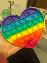 Juguete sensorial de silicona para aliviar el estrés, juguete sensorial de color arcoíris, con forma de corazón octagonal cuadrado redondo