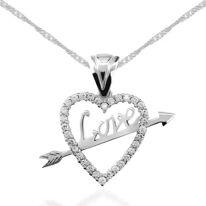 Armagano 100% 925 Sterling Silver Love Arrowed Heart Women Necklace Quality and Original Women Amulets
Armagano 100% 925 Sterling Silver Love Arrowed Heart Women Necklace Quality and Original Women Amulets