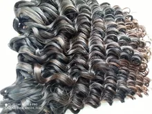 Sintético de la onda profunda del pelo trenzado extensiones de 10 corto 3 unids/pack cabello ombré ondulado extensiones de pelo ondulado