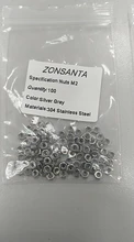 ZONSANTA métrica hexagonal de acero inoxidable 304 tuerca hexagonal DIN934 M1 M1.2 M1.4 M1.6 M2 M2.5 M3 M4 M5 M6 M8 M10 M12 M16 M20 tuercas de tornillo