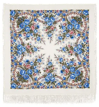 Scarf Pavlovo Posad with silk fringe 125x125 555-4 "spring morning", view 4
Scarf Pavlovo Posad with silk fringe 125x125 555-4 "spring morning", view 4