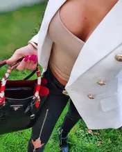 Designer Blazer Jacket Lion-Buttons Classic Baroque Double-Breasted Women's High-Quality