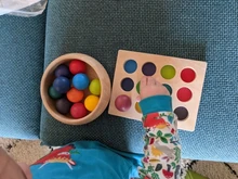 Bloques de construcción de arcoíris de madera para niños, juguetes de apilamiento de arcoíris, bolas, juguete educativo Montessori