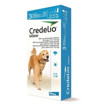 CREDELIO 900 mg ectoparasiticide 3 tablets for dogs 
CREDELIO 900 mg ectoparasiticide 3 tablets for dogs