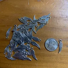 100 Uds Charms alas de Ángel 19x5mm hecho a mano artesanía Fabricación de colgantes fit,Vintage bronce tibetano color plata, DIY para pulsera collar