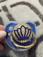 Chupete de bebé con diamantes de imitación, elegante accesorio infantil con brillantes, en color rosa