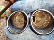 Silenciador de tubo de escape trasero de doble barril para coche, entrada Universal, salida de acero inoxidable, accesorios para coche