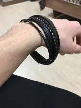 Moda Simple Piedras naturales Cuentas Pulsera de cuero tejida hecha a mano Hombres Hoja de metal Cruz Cráneo Imán Hebilla Pulseras Brazaletes Joyería Regalos Accesorios Venta al por mayor Dropshipping