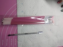 5 unids/set de Arte de uñas de silicona cepillo de pluma de madera grabado repujado hueco cerámica forma de escultura de arcilla que salpican esmalte de uñas para manualidades herramientas