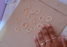 Tocona, 17 unids/set de lujo de cristal claro piedra conjuntos de anillos de boda para hombres y mujeres de la gota de agua flores el sol Geoemtric de joyería 8920